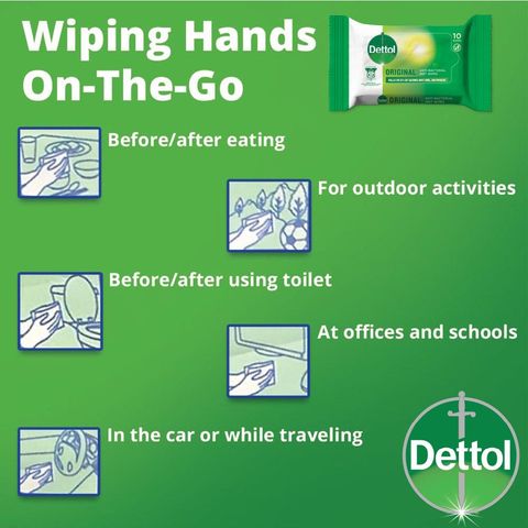 Dettol Antibacterial Wet Wipes 10 Pieces