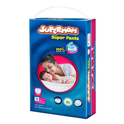 Supermom Baby Pant Diaper Small (0-8) kg Saver Pack 42 Pieces