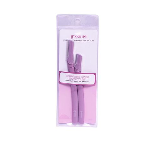 Groome Eyebrow And Facial Razor Light Purple 2 Pieces