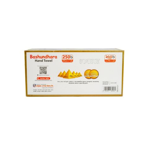 Bashundhara Hand Towel Box 1 Ply (Assorted) 250 Pieces 
