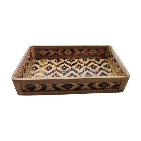 Pisces Bamboo Tray - Jamdani Box Design - Large (15" X 10") 1 Piece