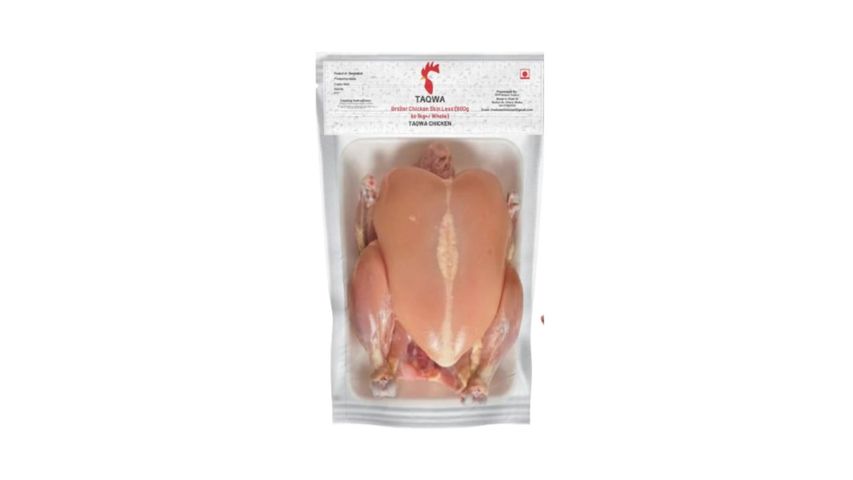 Taqwa Broiler Chicken Skin Less 900g To 1kg+ Whole