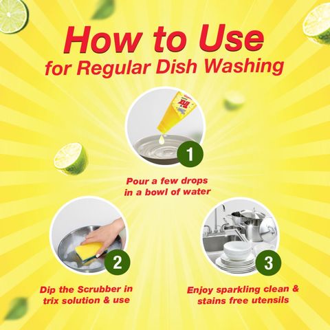Trix Dish Washing Liquid Bottle Lemon Fragrance 1L