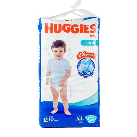 Huggies Dry Baby Diaper Belt Tape Xl (11-16kg) 42 Pieces