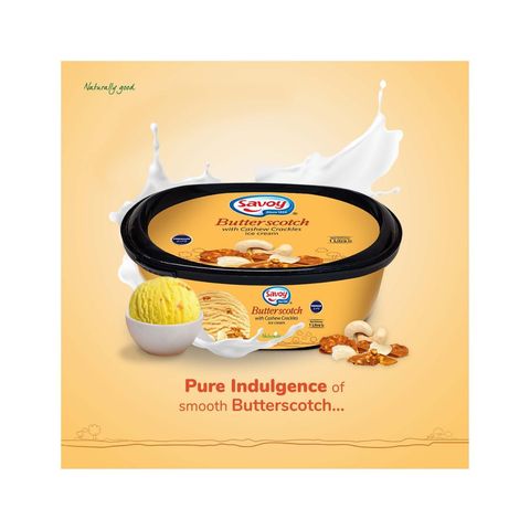 Savoy Butterscotch With Cashew Crackles Ice Cream 1L