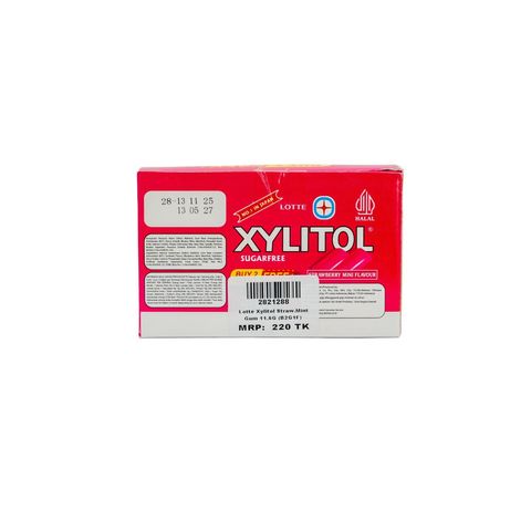 (Buy 2 & Get 1 Free) Lotte Xylitol Blister Strawberry Mint 11.6g
