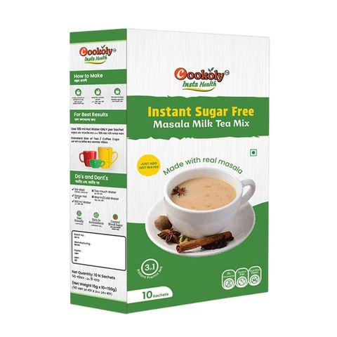 Cookoly Sugar Free Masala Milk Tea Premix One Box Contain 10 Sachets 150g