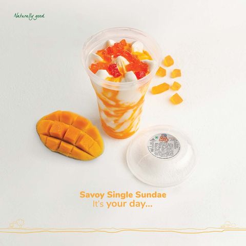 Savoy Single Sundae Mango Ripple Ice Cream 100ml