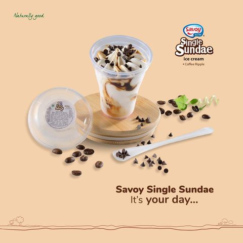 Savoy Single Sundae Coffee Ripple Ice Cream 100ml