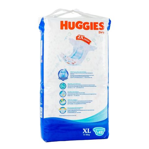 Huggies Dry Baby Diaper Belt Tape Xl (11-16kg) 42 Pieces