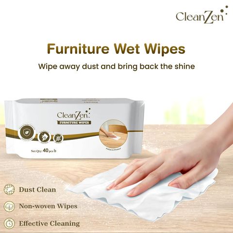 CleanZen Furniture Wipes 40 Pcs Pouch Pack 1 Packet