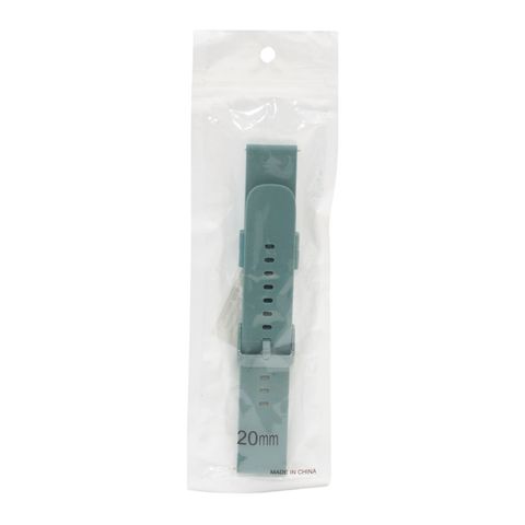 Silicone Strap Watch Band Pin Lock- Olive Gray 20mm 1 Piece