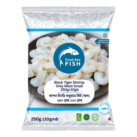 Fresh Sea Fish Black Tiger Shrimp Only Meat Small 250g ±10g