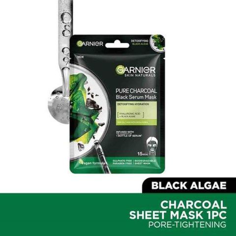 Garnier Pure Charcoal Black Serum Mask 28g
