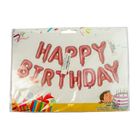 Happy Birthday Foil Balloon Polka Dot Pink 13 Letters 1 Set