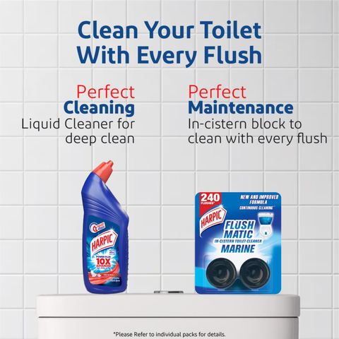 Harpic Flushmatic Marine In Cistern Toilet Cleaner Blocks (50g x 2)
