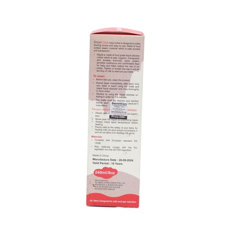Smart Care Baby Feeding Bottle Pp 8 Oz (Assorted) 1 Piece