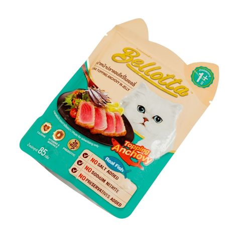 Bellotta Adult Pouch Tuna Topping Anchovy In Jelly 85g 