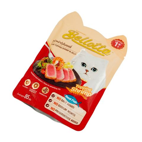 Bellotta Adult Pouch Tuna Topping Shrimp In Jelly 85g 