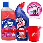 (Buy & Get 1 Mug Free) Harpic 750ml Toilet Cleaner & Lizol Floral Surface Cleaner 500ml