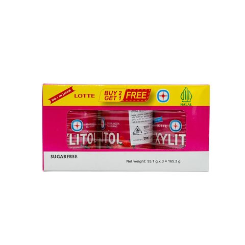 Buy 2, Get 1 Free Lotte  Xylitol Handy Bottle Strawberry Mint 55.1g
