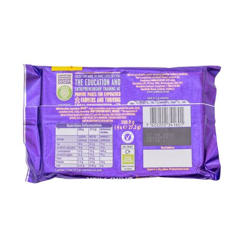 Cadbury Dairy Milk Chocolate 4x27.2g 108.8g