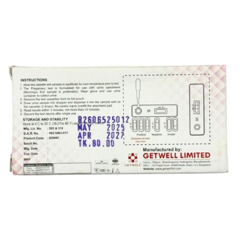 Get Sure HCG Pregnancy Test Cassette 1 Piece