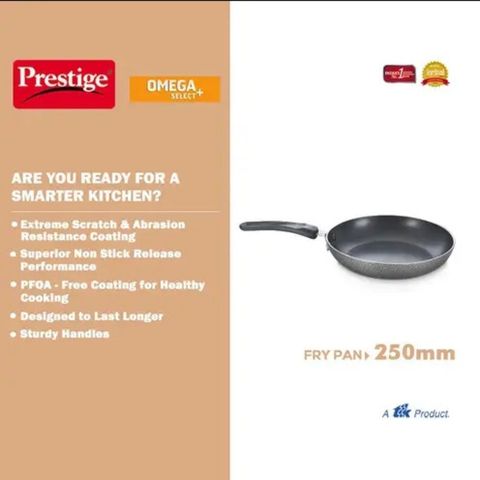 Prestige Omega Select Plus Teflon Non Stick Coated Fry Pan 25cm Black 1 Piece