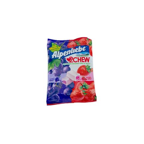 Alpenliebe 2 Chew Strawberry & Grape Candy 84g
