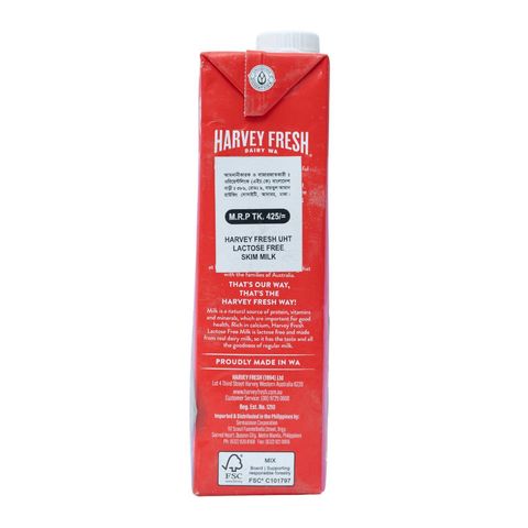 Harvey Fresh Lactose Free Skim Milk 1L