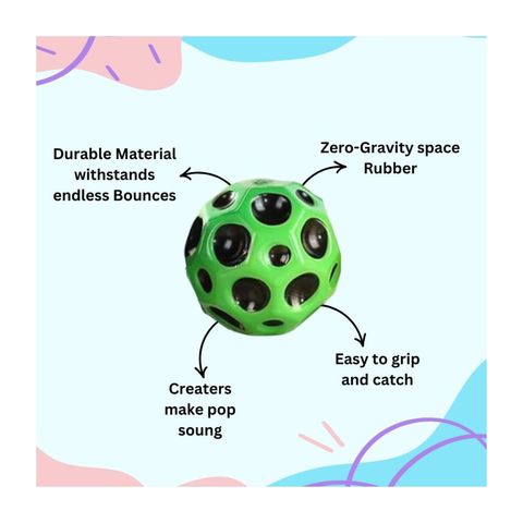 Moon Ball High Bouncing Ball Multicolor 1 Piece