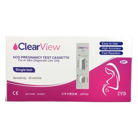 Clear View HCG Pregnancy Test Cassette 1 Piece