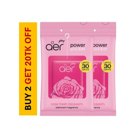 Aer Power Pocket Bathroom Freshener Rose Fresh Blossom 2 Pack 10g