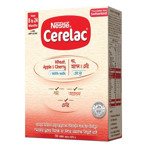Cerelac Stage 2 Wheat with Apple & Cherry 8 to 24 months 400g +/- 50g