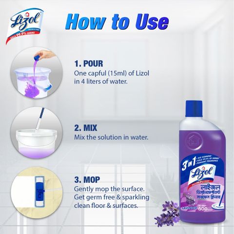 Lizol Disinfectant Surface Cleaner Lavender 500ml