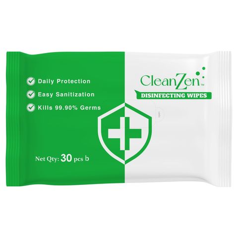 Clean Zen Disinfecting Wipes Pouch Pack 30 Pieces