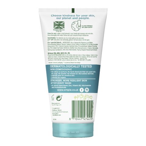 Simple Purifying Facial Wash Gel UK 150ml