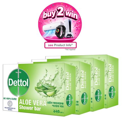 Dettol Soap Aloevera Bathing Bar Quad Pack Combo 125g