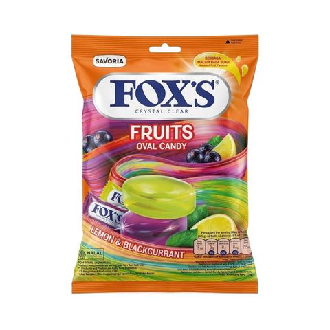 Fox's Clear Crystal Fruits Oval Candy 125g