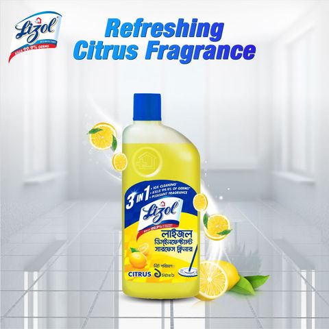 Lizol Disinfectant Floor & Surface Cleaner Citrus 1L