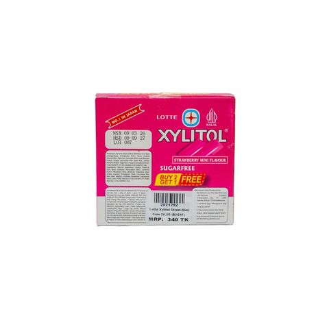 Buy 2, Get 1 Free Lotte Xylitol Mini Bottle Strawberry Mint 26.1g