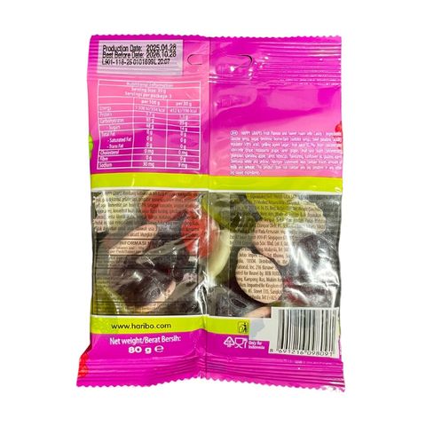 Haribo Happy Grapes Gummy - Grape Flavors 80g