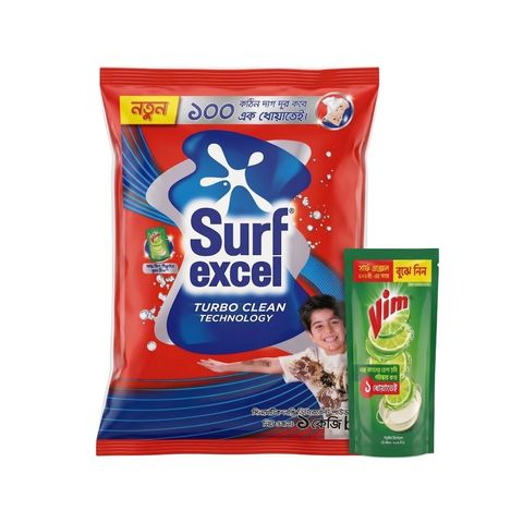 Buy Surf Excel Synthetic Laundry Detergent Powder 1kg & Get Free Vim Dishwash Liquid 75ml