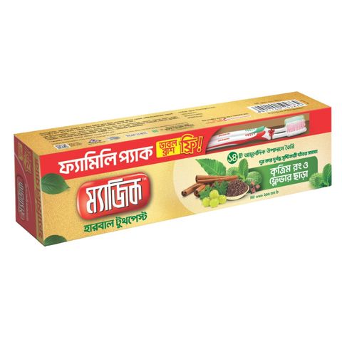 Magic Herbal Toothpaste 200gm (Double Brush Free)