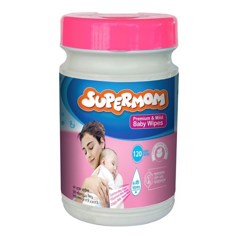 Supermom Baby Wipes Canister Jar 120 Pieces