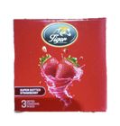Tiger Strawberry Flavor Dotted Thin Condoms 3 In 1 Packet