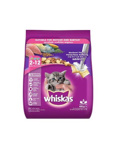 Whiskas Cat Food Junior Mackerel Cat Food 450g
