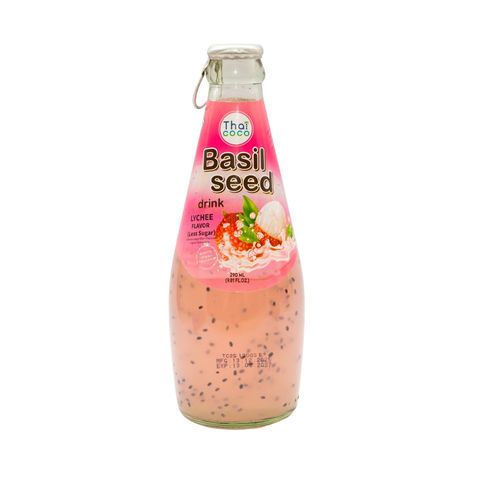 Thai Coco Basil  Seed Drink Lychee Flavor Less Sugar 290ml