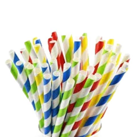 Disposable Paper Straw Set 100 Pieces