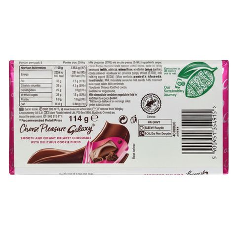 Galaxy Cookie Crumble Bar 114g